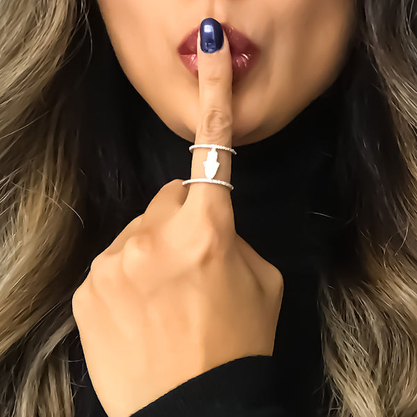 AMAN HAMSA PAVE RING