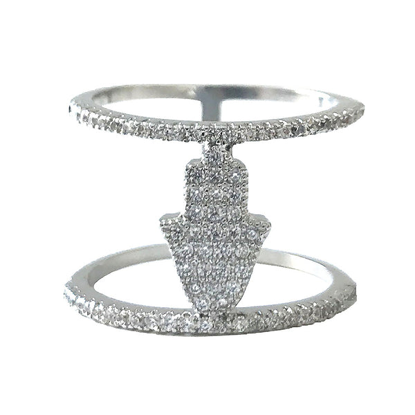 AMAN HAMSA PAVE RING