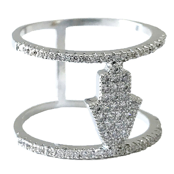 AMAN HAMSA PAVE RING